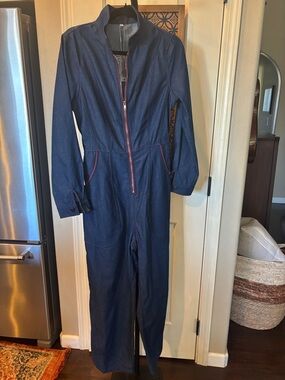 Kids Navy Blue One-Piece Jumpsuit with Front Zip